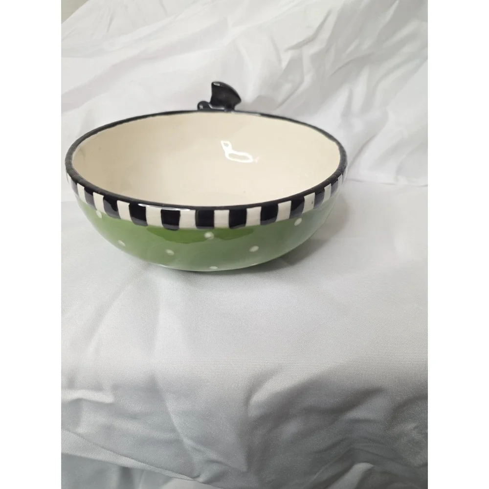 Fitz and Floyd Frostys‎ Frolic Cheers Sentiment Bowl Snack Snowman Embossed